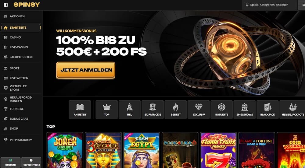 Spinsy Casino ohne Limit screenshot